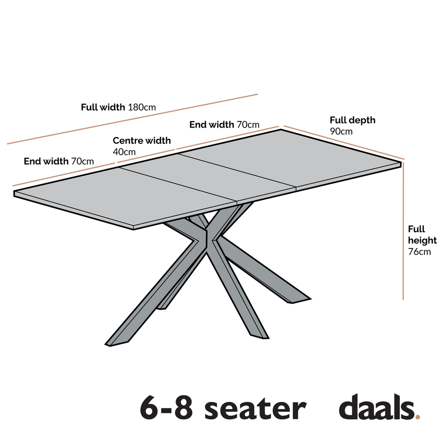 Varden Black Ceramic Extending Dining Table