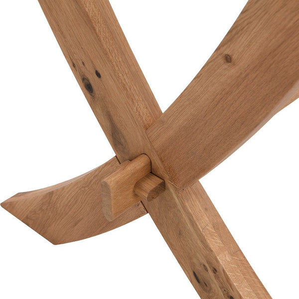 Lugano 160cm Rectangular Glass Top Solid Oak Legs Dining Table