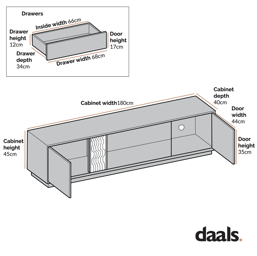 Glen Tree Bark Extra Wide LED TV Unit