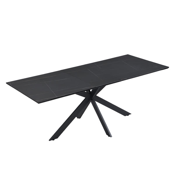 Varden Black Ceramic Extending Dining Table