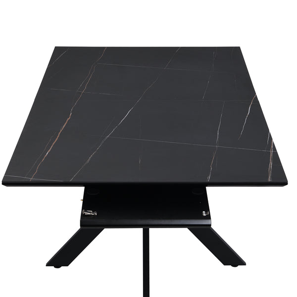 Varden Black Ceramic Extending Dining Table
