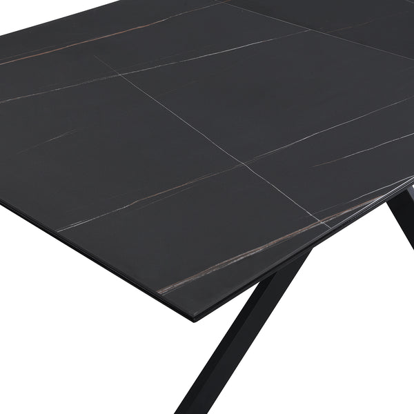 Varden Black Ceramic Extending Dining Table