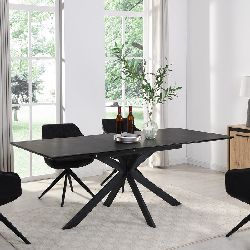 Varden Black Ceramic Extending Dining Table