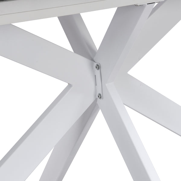 Varden White Ceramic Extending Dining Table