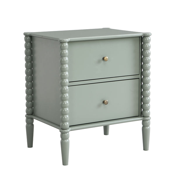 Lyndon Sage Green Bobbin 2 Drawer Bedside Table daals