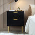Richmond Ridged 2 Drawer Bedside Table, Matte Black - daals