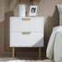 Richmond Ridged 2 Drawer Bedside Table, Matte White - daals