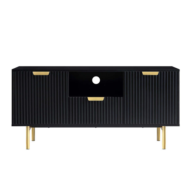 Richmond Ridged 120cm Wide TV Media Unit, Matte Black