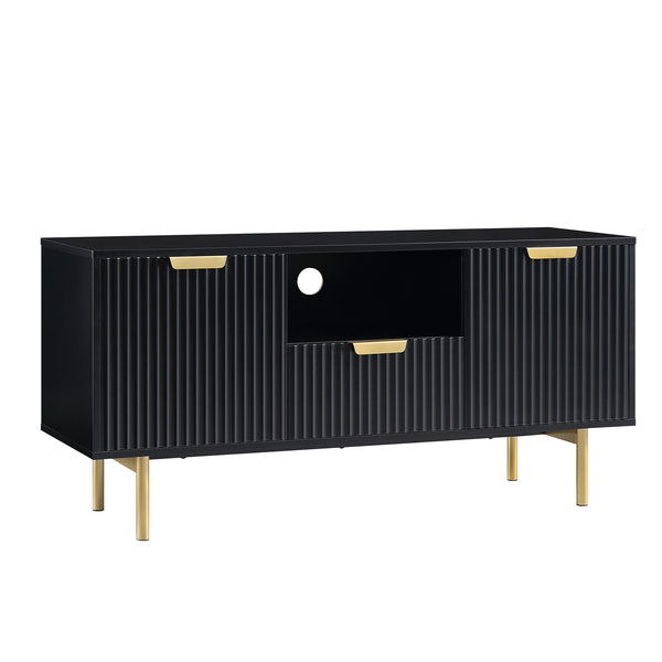 Richmond Ridged 120cm Wide TV Media Unit, Matte Black