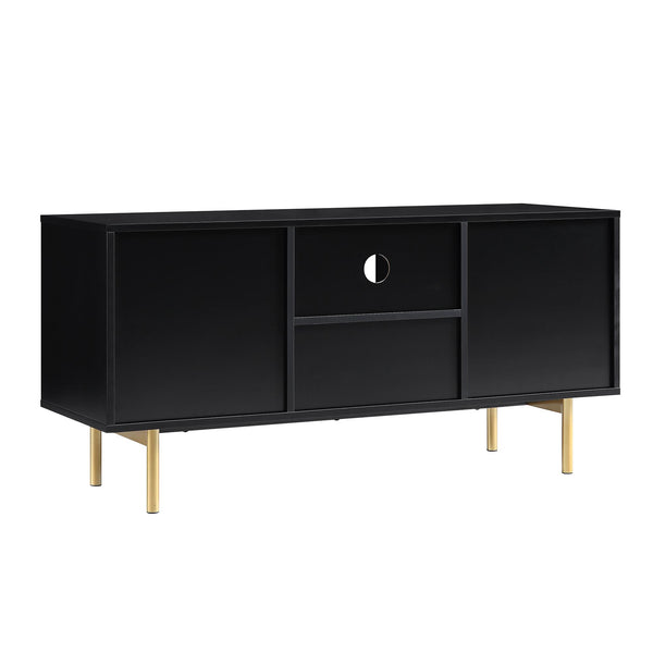 Richmond Ridged 120cm Wide TV Media Unit, Matte Black