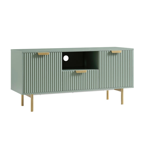 Richmond Ridged 120cm Wide TV Media Unit, Matte Sage Green