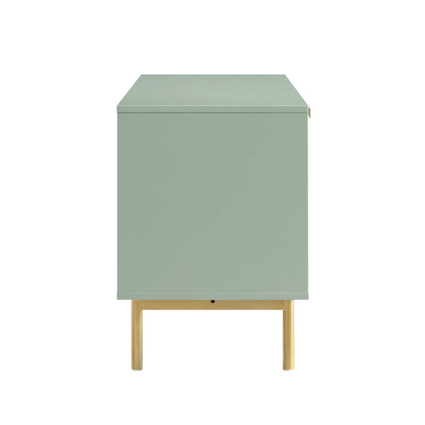 Richmond Ridged 120cm Wide TV Media Unit, Matte Sage Green