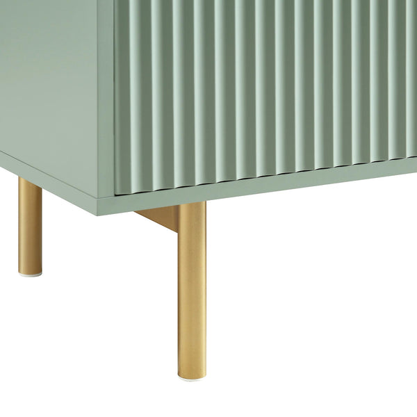 Richmond Ridged 120cm Wide TV Media Unit, Matte Sage Green