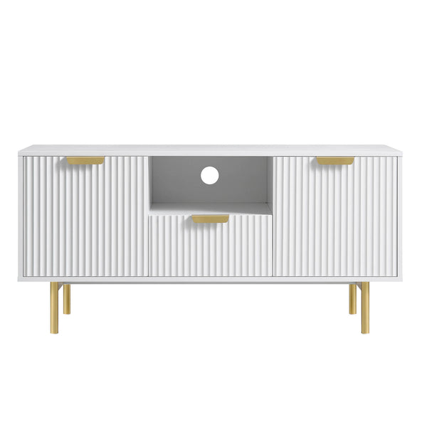 Richmond Ridged 120cm Wide TV Media Unit, Matte White