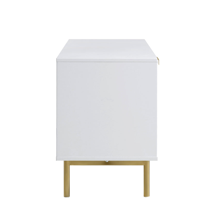Richmond Ridged 120cm Wide TV Media Unit, Matte White