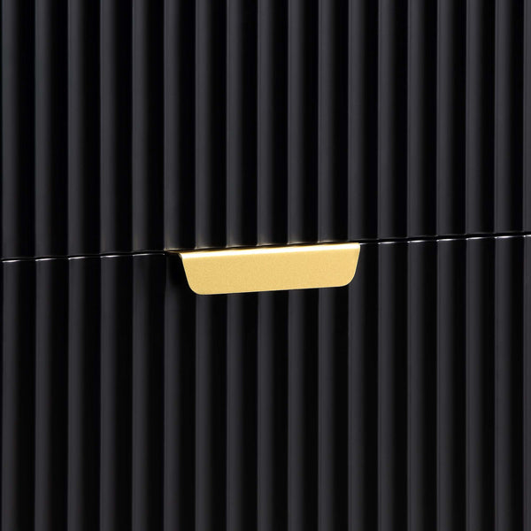 Richmond Ridged Wide Chest of 6 Drawers, Matte Black