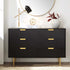 Richmond Ridged Wide Chest of 6 Drawers, Matte Black - daals