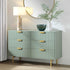 Richmond Ridged Wide Chest of 6 Drawers, Matte Sage Green - daals