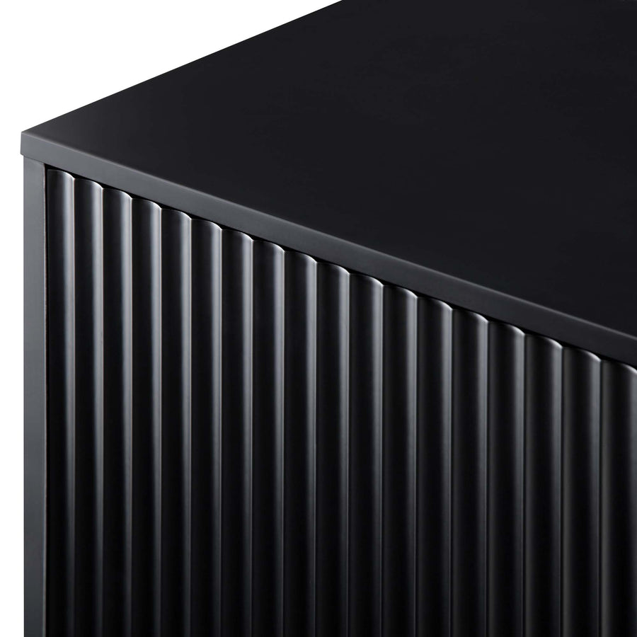 Richmond Ridged Large Sideboard, Matte Black