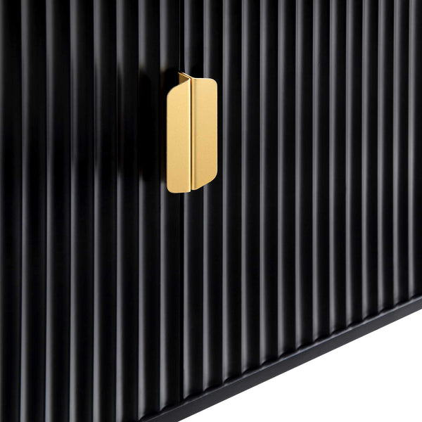 Richmond Ridged Large Sideboard, Matte Black