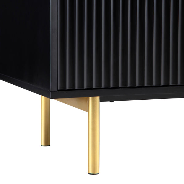 Richmond Ridged Large Sideboard, Matte Black
