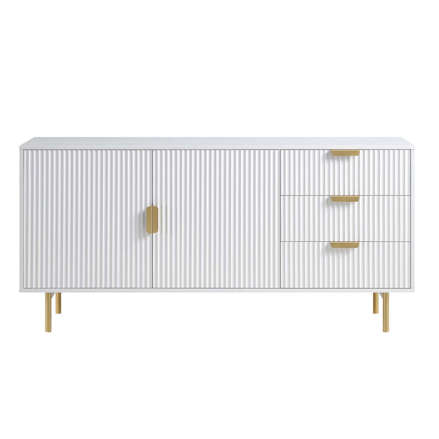 Richmond Ridged Large Sideboard, Matte White