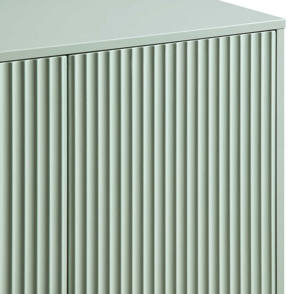 Richmond Ridged Highboard Storage Cabinet, Matte Sage Green