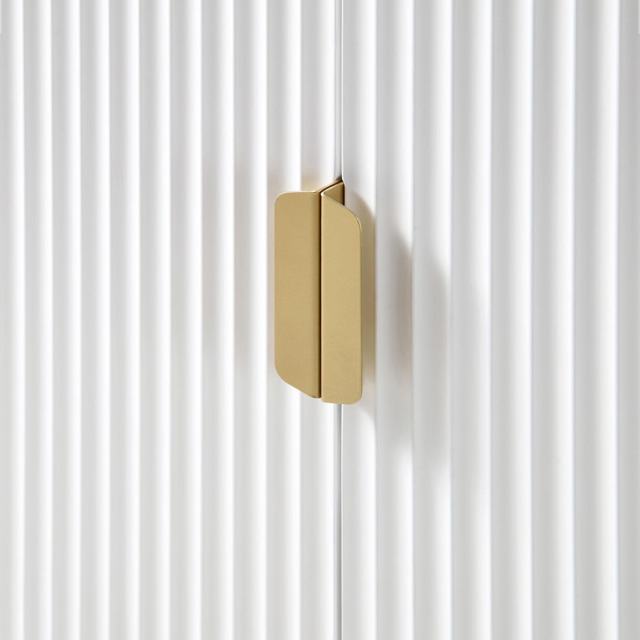 Richmond Ridged Highboard Storage Cabinet, Matte White