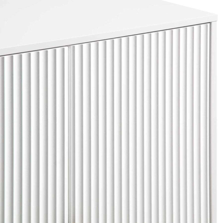 Richmond Ridged Highboard Storage Cabinet, Matte White