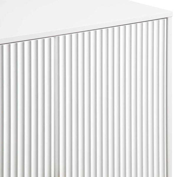 Richmond Ridged Highboard Storage Cabinet, Matte White