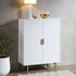 Richmond Ridged Highboard Storage Cabinet, Matte White - daals