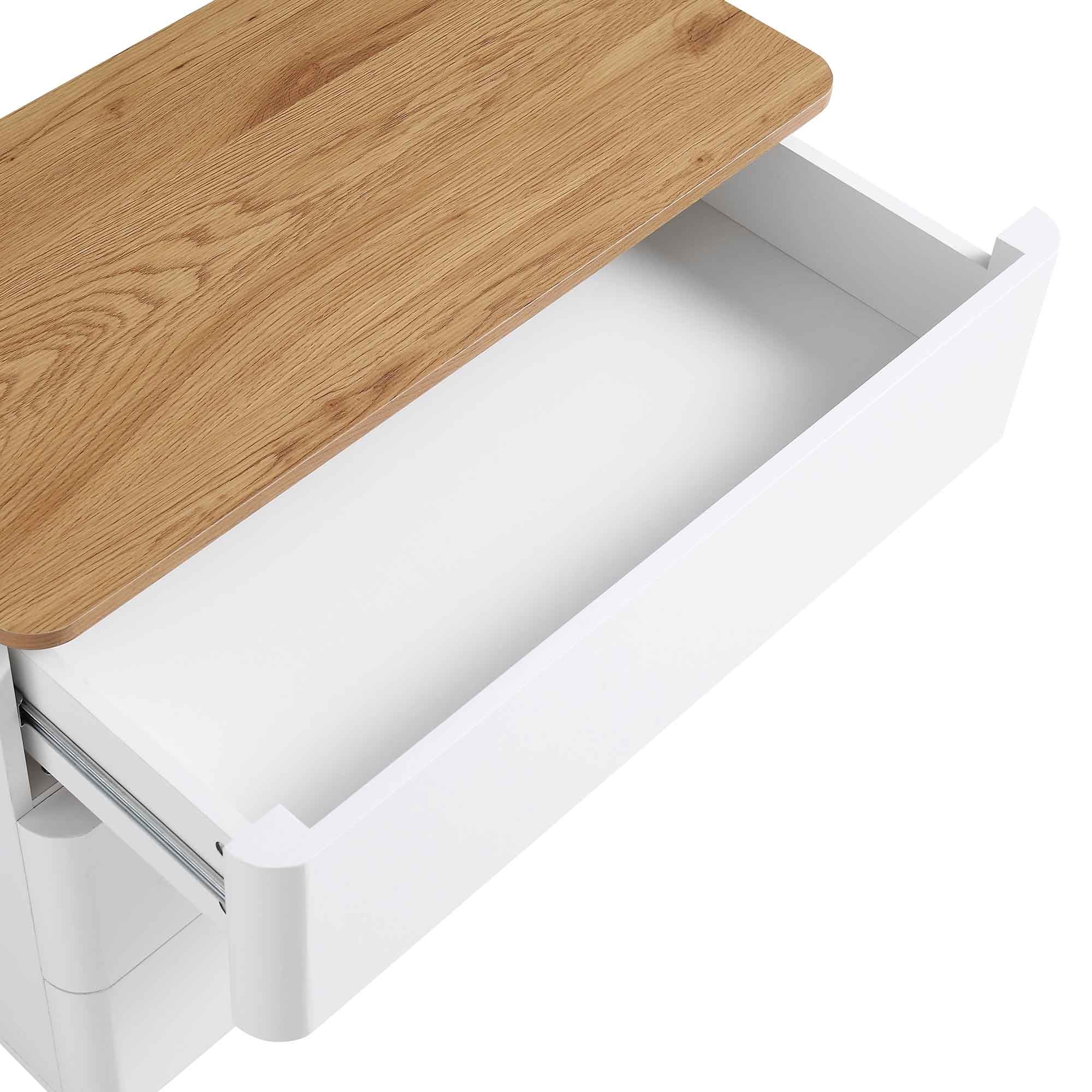 Drawer Rounded Esge Agnes Curved Edge Chest of 3 Drawers, White | daals
