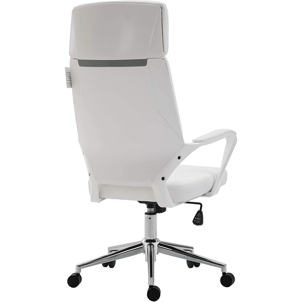 Cherry Tree Furniture High Back Modern Design PU Leather Swivel Office Chair Computer Desk Chair, MO68 White - daals