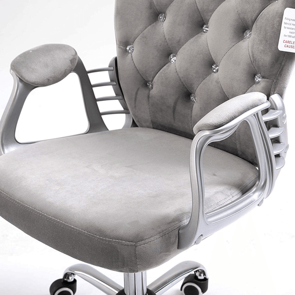 Grey Velvet Chesterfield Swivel Chair - daals