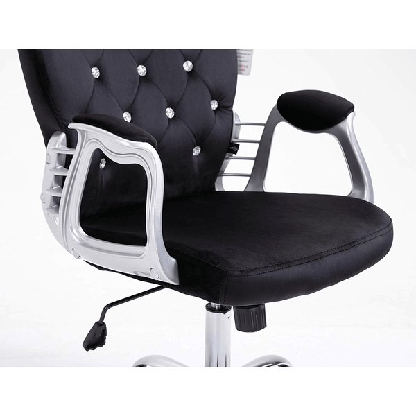 Black Velvet Chesterfield Swivel Chair - daals