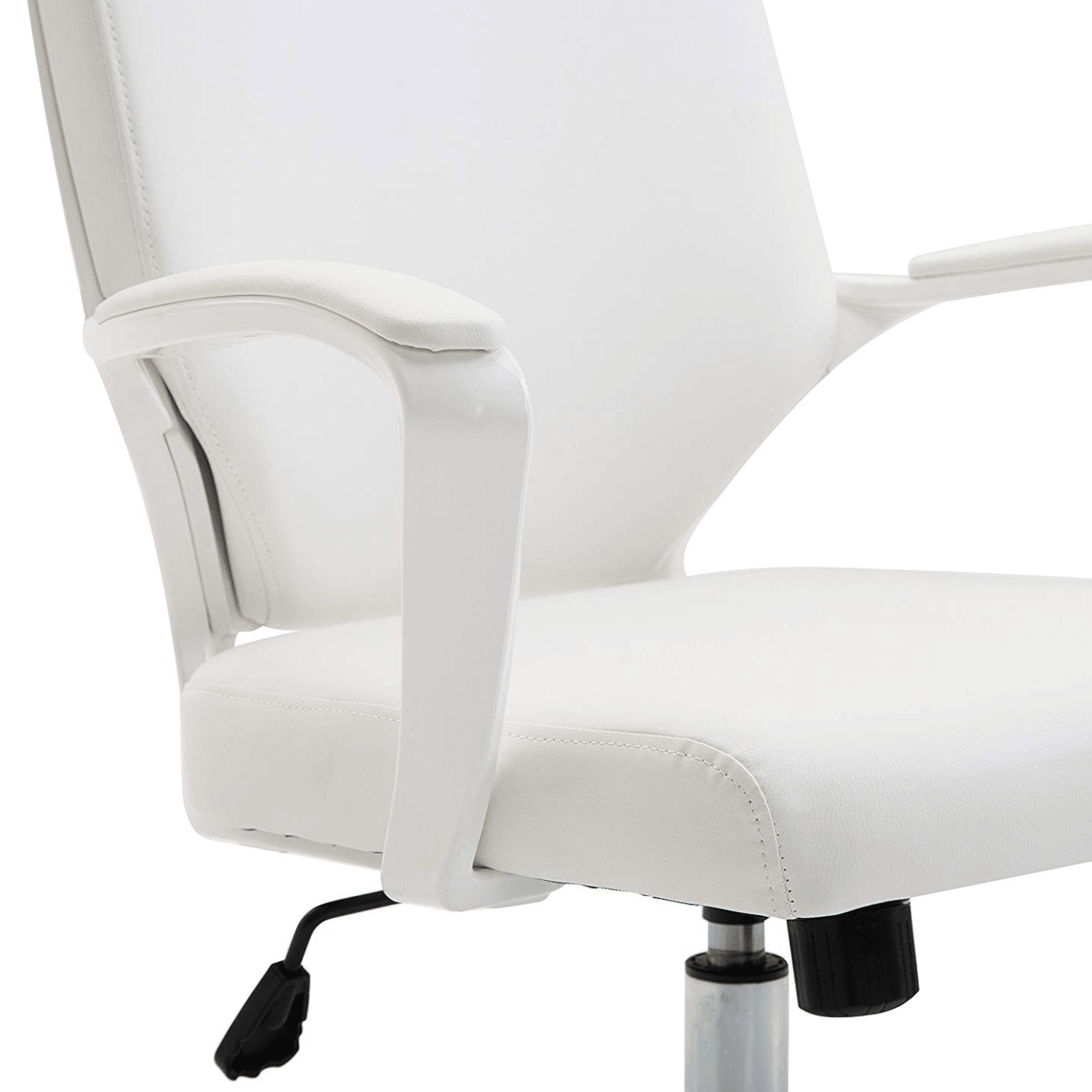Cherry Tree Furniture High Back Modern Design PU Leather Swivel Office Chair Computer Desk Chair, MO68 White