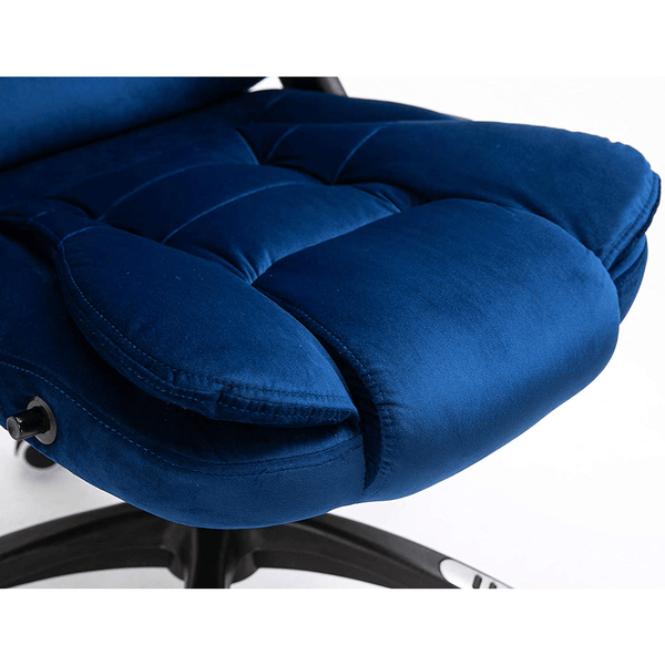 Cherry Tree Furniture Executive Recline Extra Padded Office Chair Standard, MO17 Blue Velvet - daals