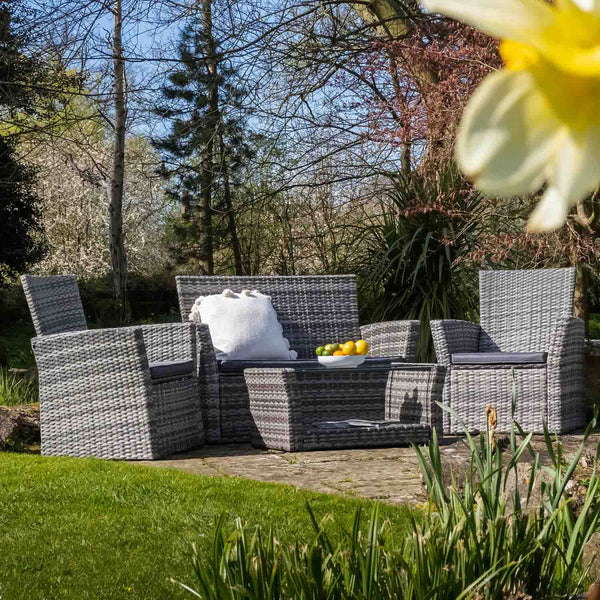 Corfu 4 Seater Garden Furniture Set in Grey