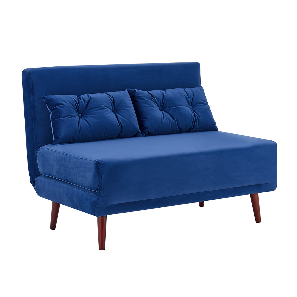 Small Double Sofa Blue Velvet Seater Sofa Bed Blue Velvet Seater
