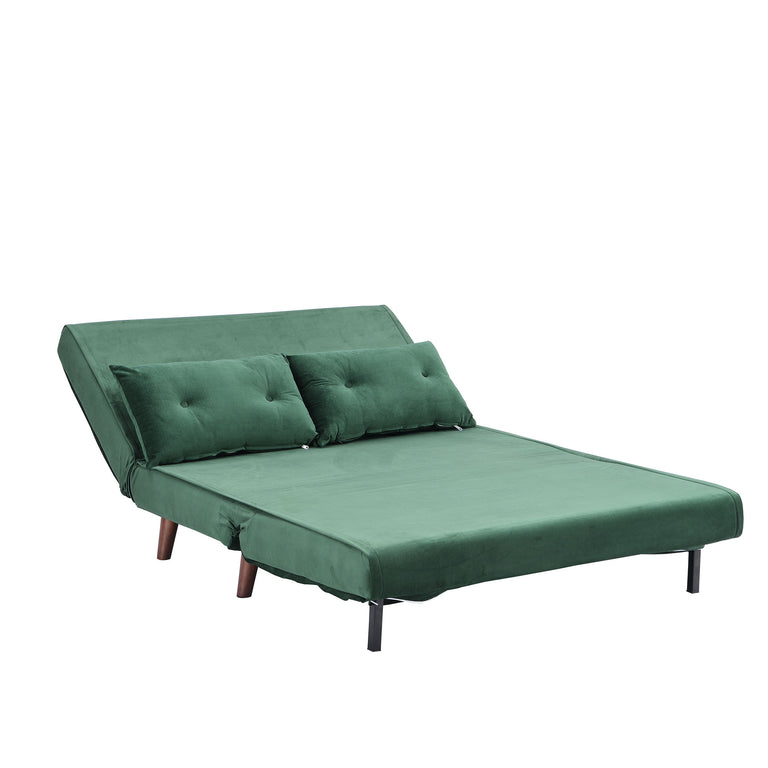 ALGO 2Seater Small Double Folding Sofa Bed with Cushion Pine Green Ve