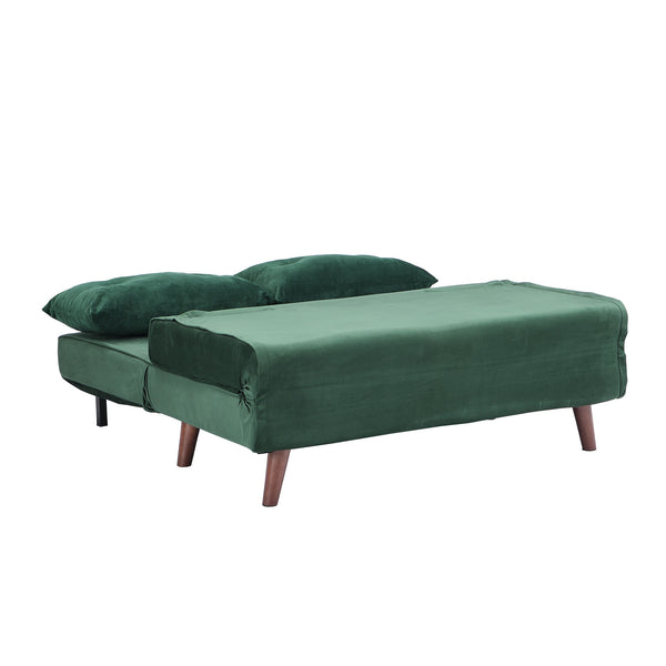 ALGO 2Seater Small Double Folding Sofa Bed with Cushion Pine Green Ve