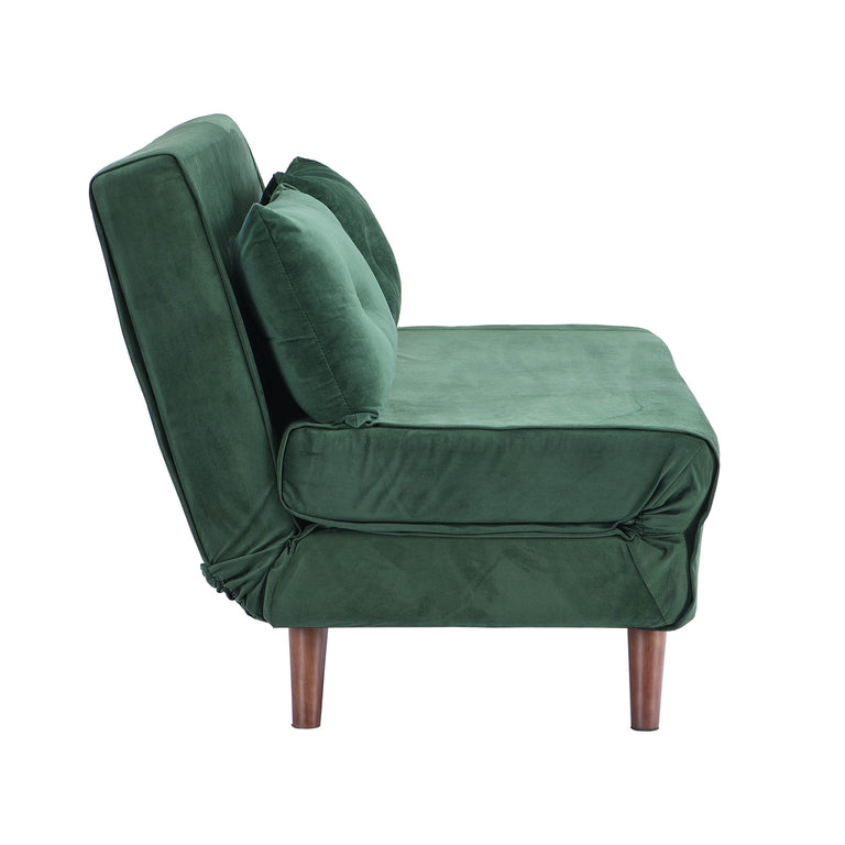 ALGO 2Seater Small Double Folding Sofa Bed with Cushion Pine Green Ve