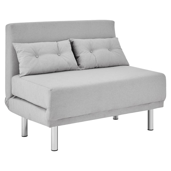 ALGO 2-Seater Small Double Folding Sofa Bed with Cushion Grey Fabric