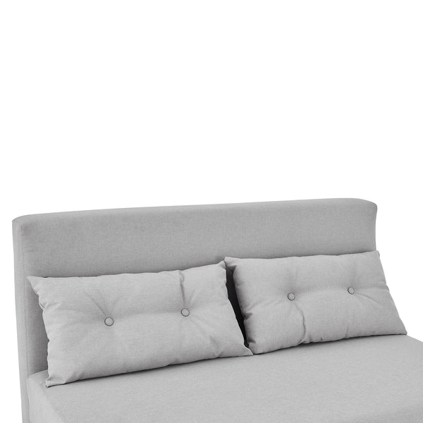 ALGO 2Seater Small Double Folding Sofa Bed with Cushion Grey Fabric