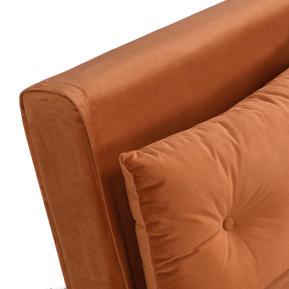 Algo Sofabed with Cushions in Orange Velvet 2 Seater
