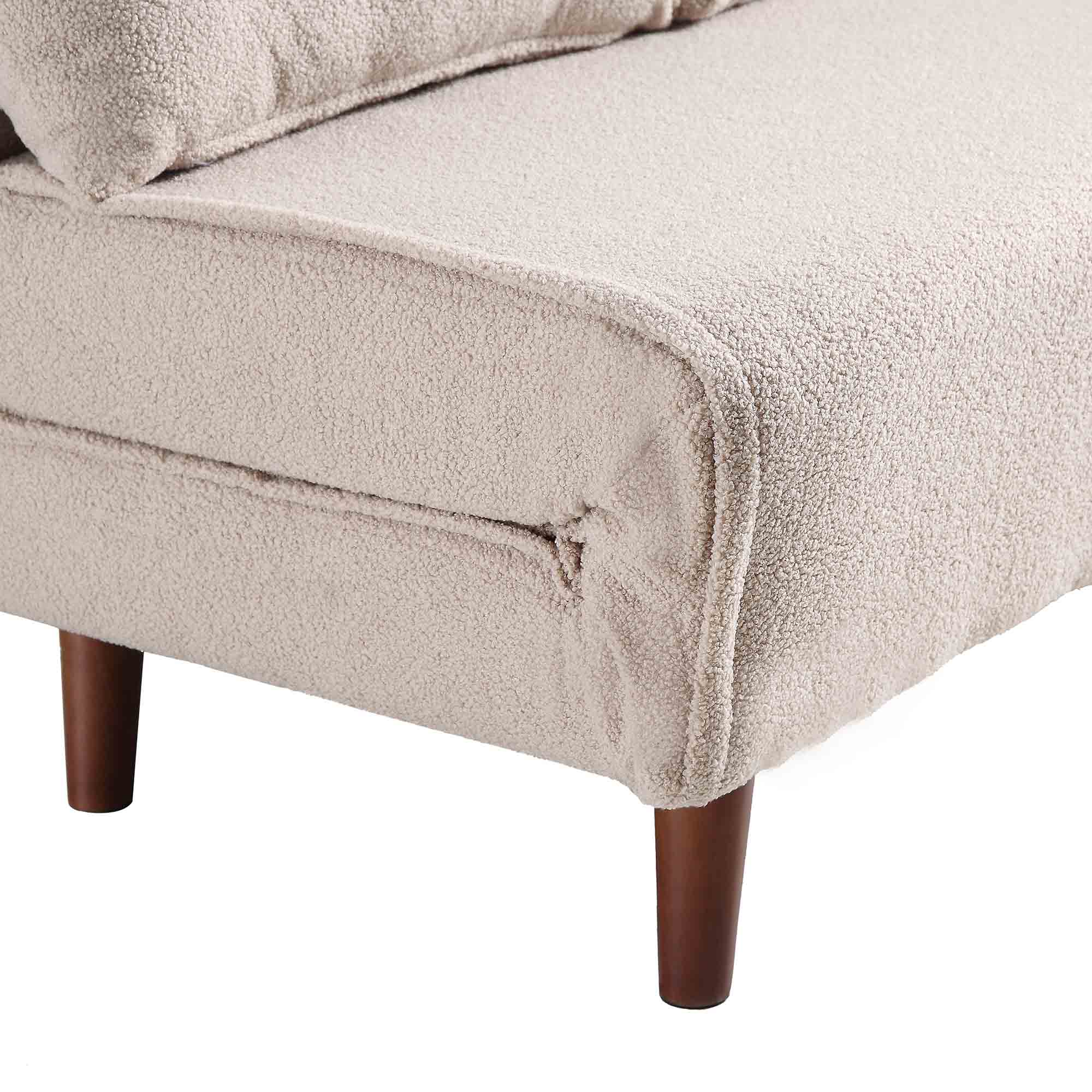 Algo Sofabed with Cushions in Taupe Teddy Fabric 2 Seater