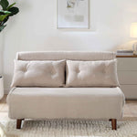 Algo Sofabed with Cushions in Taupe Teddy Fabric 2 Seater | daals