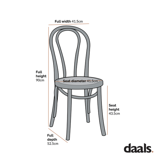 Camille Elm Wood and Rattan Bentwood Dining Chair, Distressed White