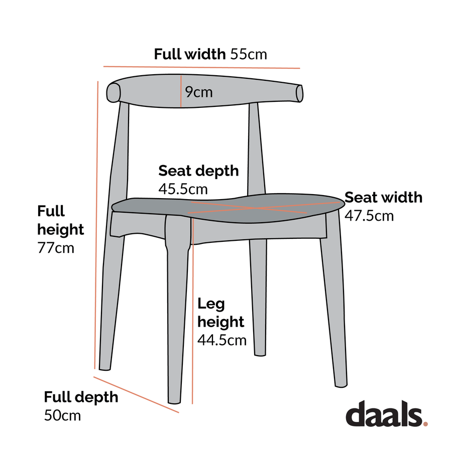 Arley Set of 2 Beech Wood Dining Chairs, Natural and Light Taupe Striped