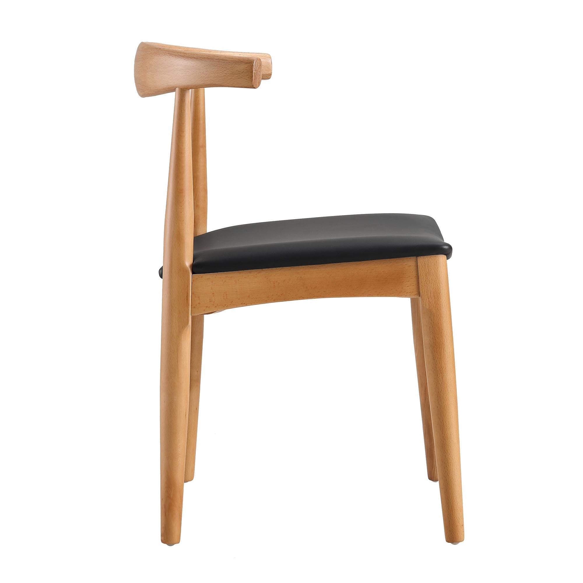 Arley Set of 2 Beech Wood Dining Chairs, Natural and Black